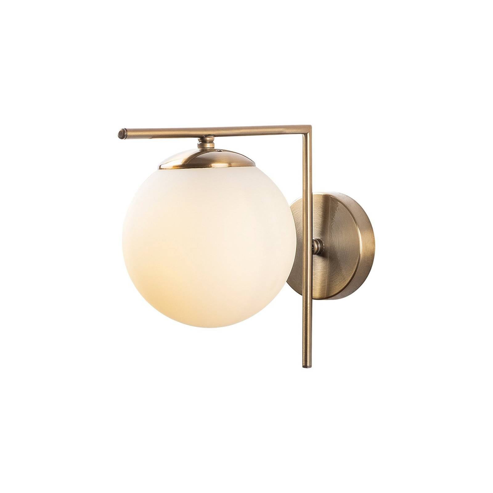 Wandleuchte 7141-Antique, goldfarben antik, Opalglas Ø 10 cm