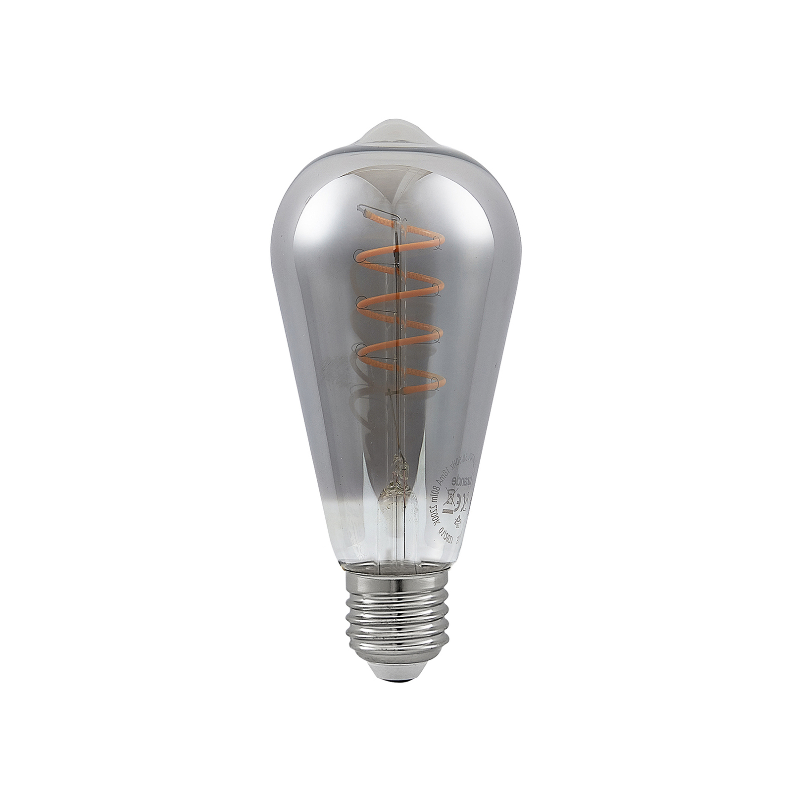 Lucande LED bulb E27 ST64 4W 1,800K dimmable smoke