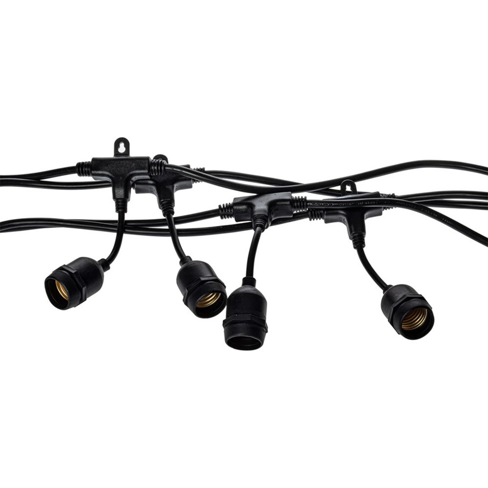 Außenlichterkette Girlanda, schwarz, IP44, 10 m, 10-flg.
