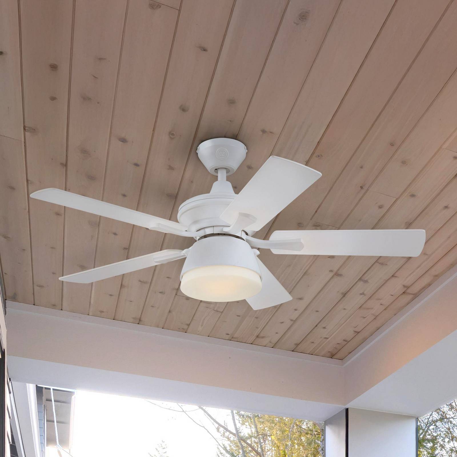 Ventilateur de plafond Westinghouse, lumière, 7316340, blanc, silencieux