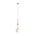 Joel pendant light, brass/white, 1-bulb