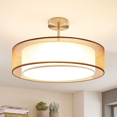 Plafoniera LED Pikka, dimming 3 livelli, marrone