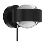 Puk Mini Wall+ Lenti LED trasparenti, nero opaco/cromo