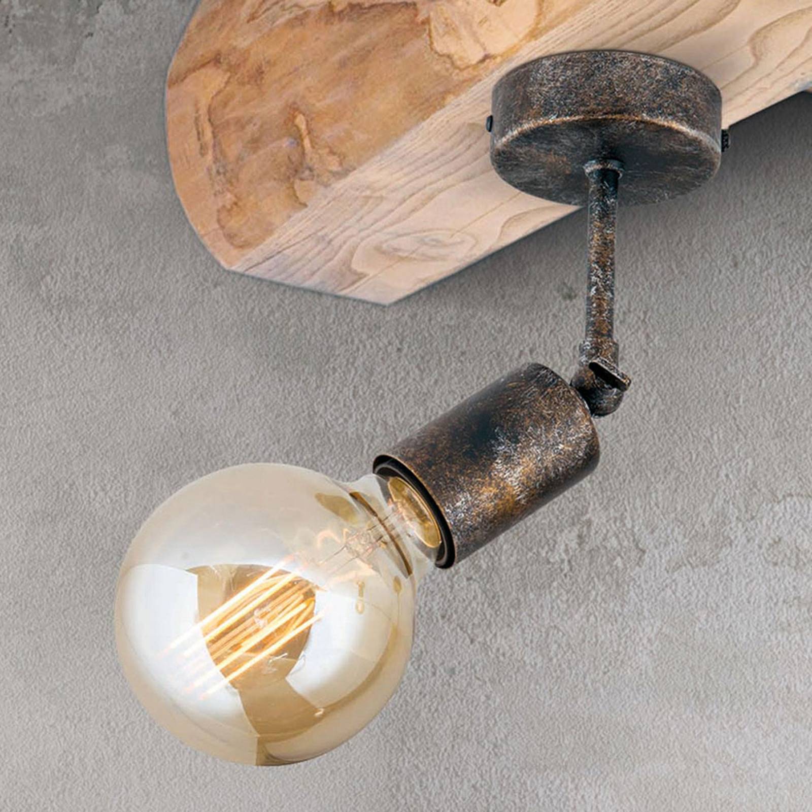 Beweeglijke plafondlamp Rati in vintage look