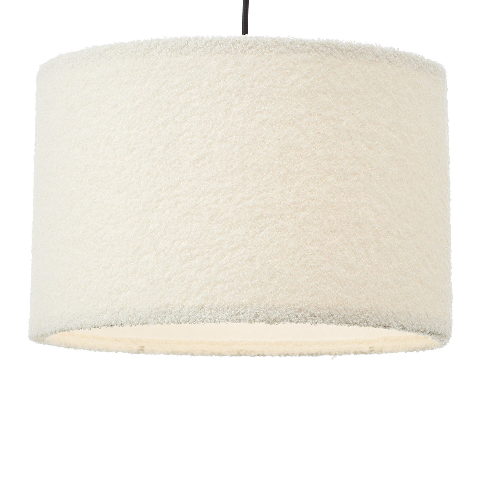 Lampă suspendată Teddy, Ø 35 cm, alb, material textil