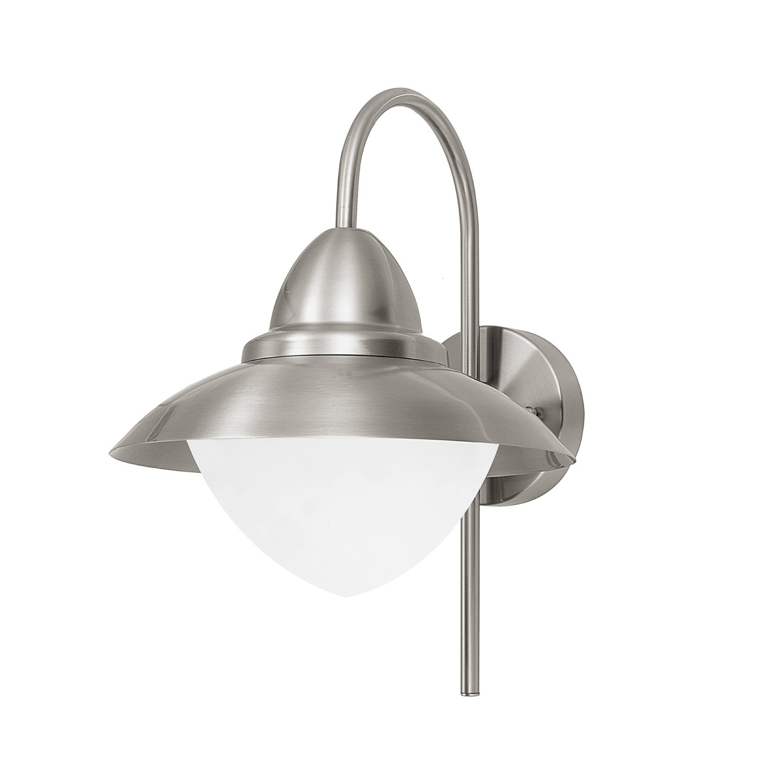 Wandlamp Sidney, roestvrij staal, glas, E27