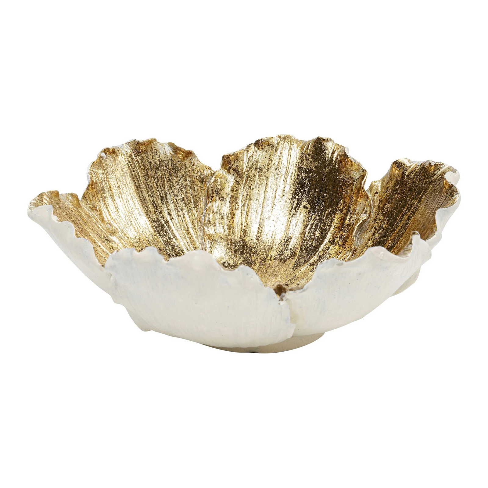 KARE Flower Bloom decorative bowl, cream/gold, handcrafted