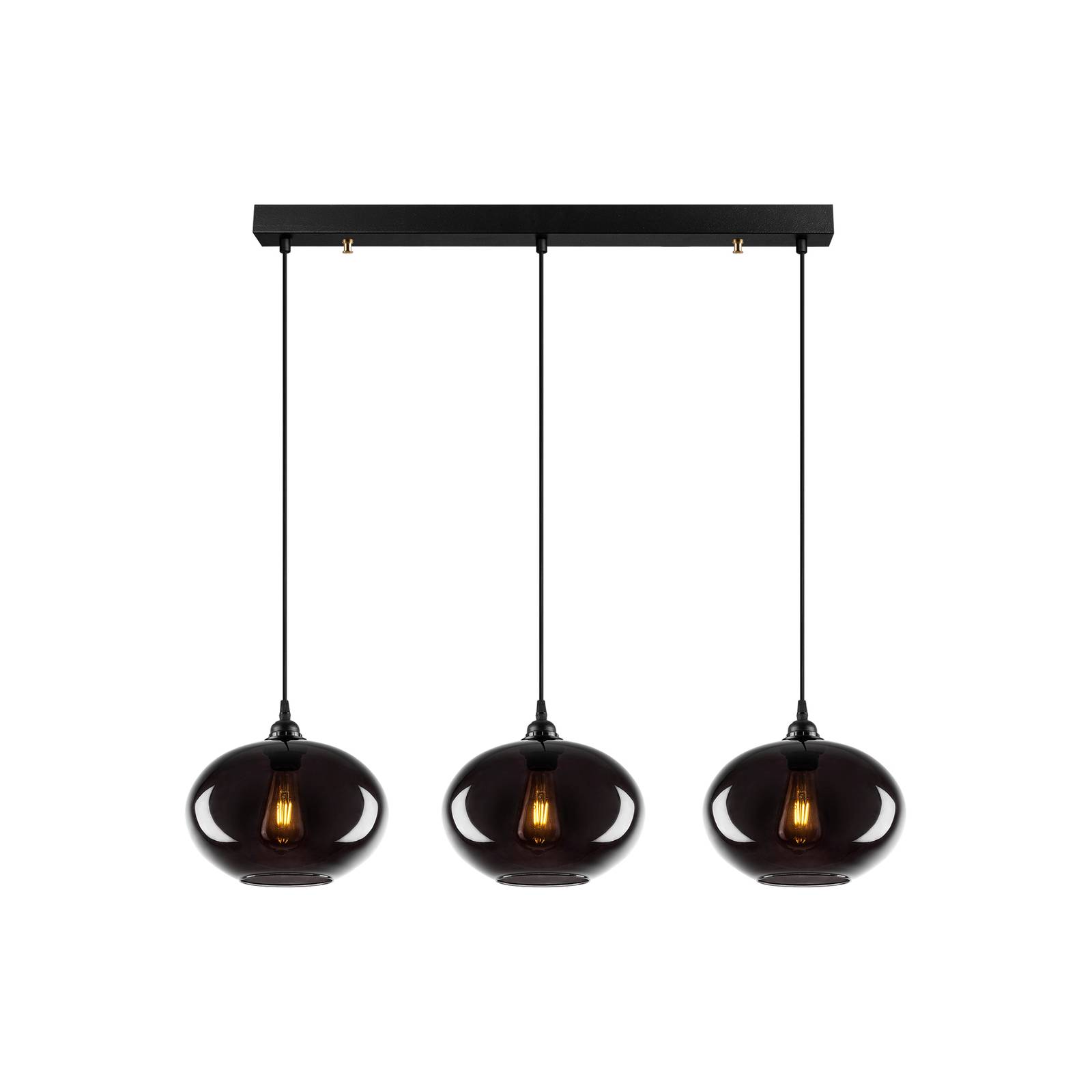 Hängelampe Smoked 052 3-flammig linear Glas Ø27cm