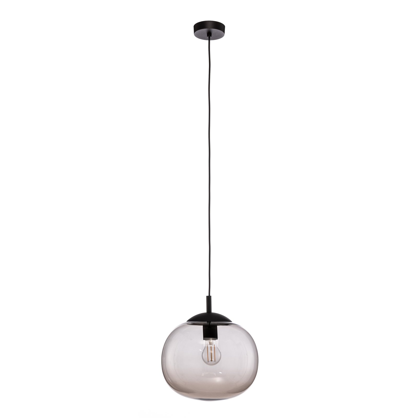 Viseća svjetiljka Vibe, smeđe-prozirno staklo, Ø 30 cm
