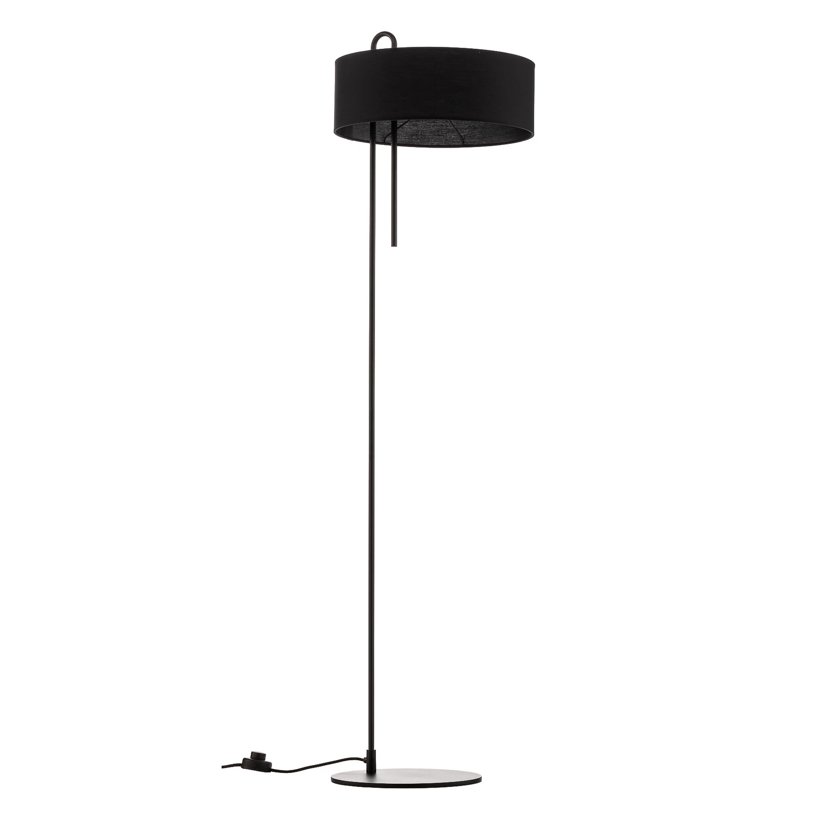 Tekstilna podna lampa Clip, crna, visina 150 cm