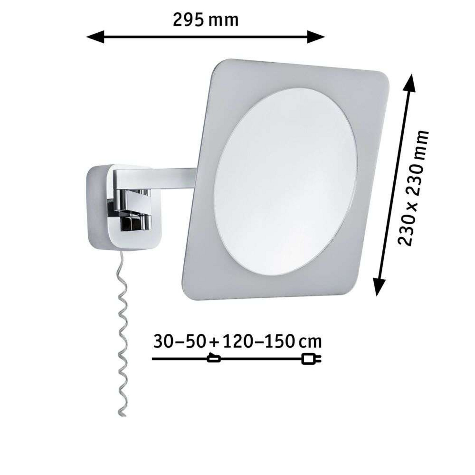 Bela LED Vanity Zrcadlo w/Lampy IP44 Chrom/Bílá/Zrcadlo - Paulmann