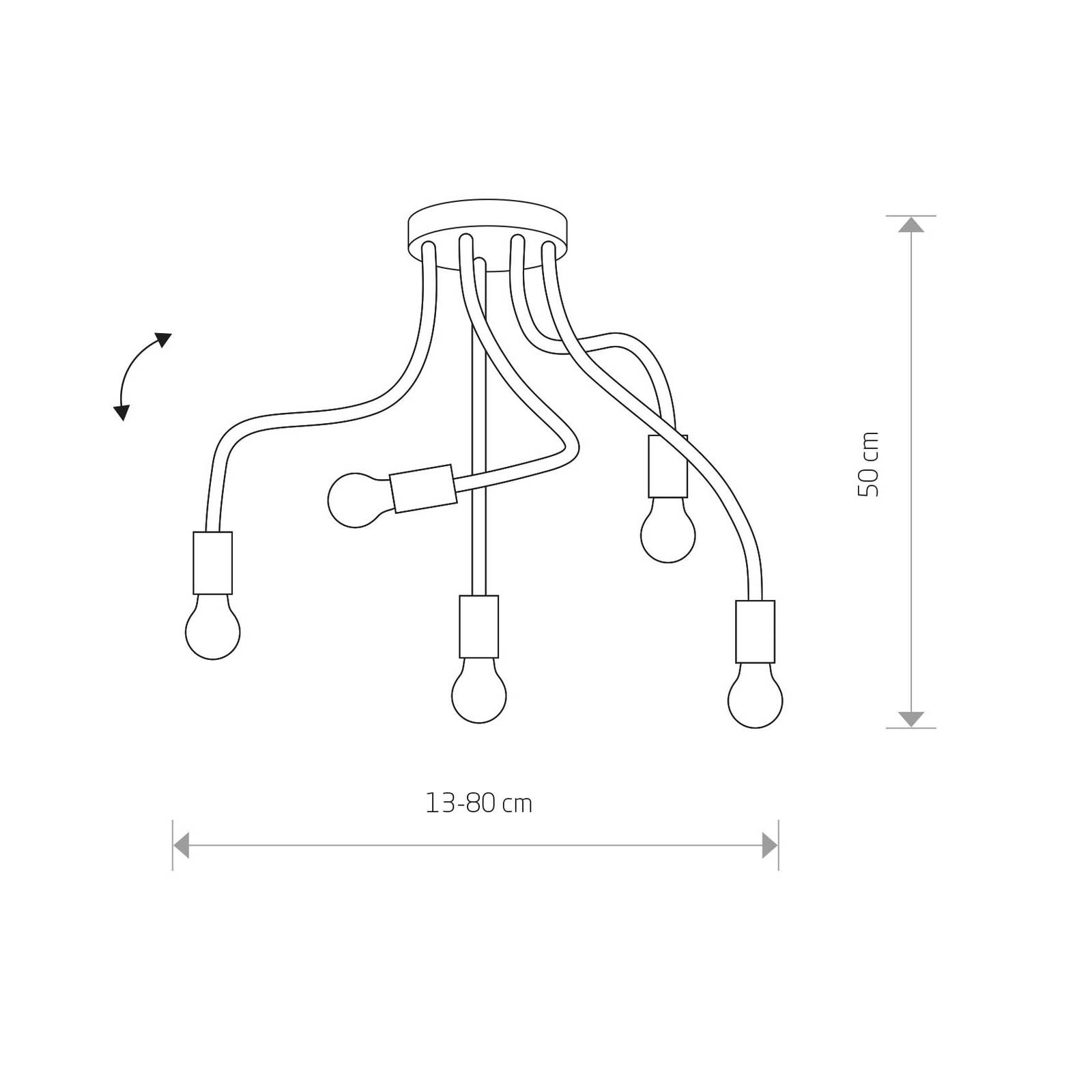 Euluna Lampa sufitowa Flex 5-punktowa biała