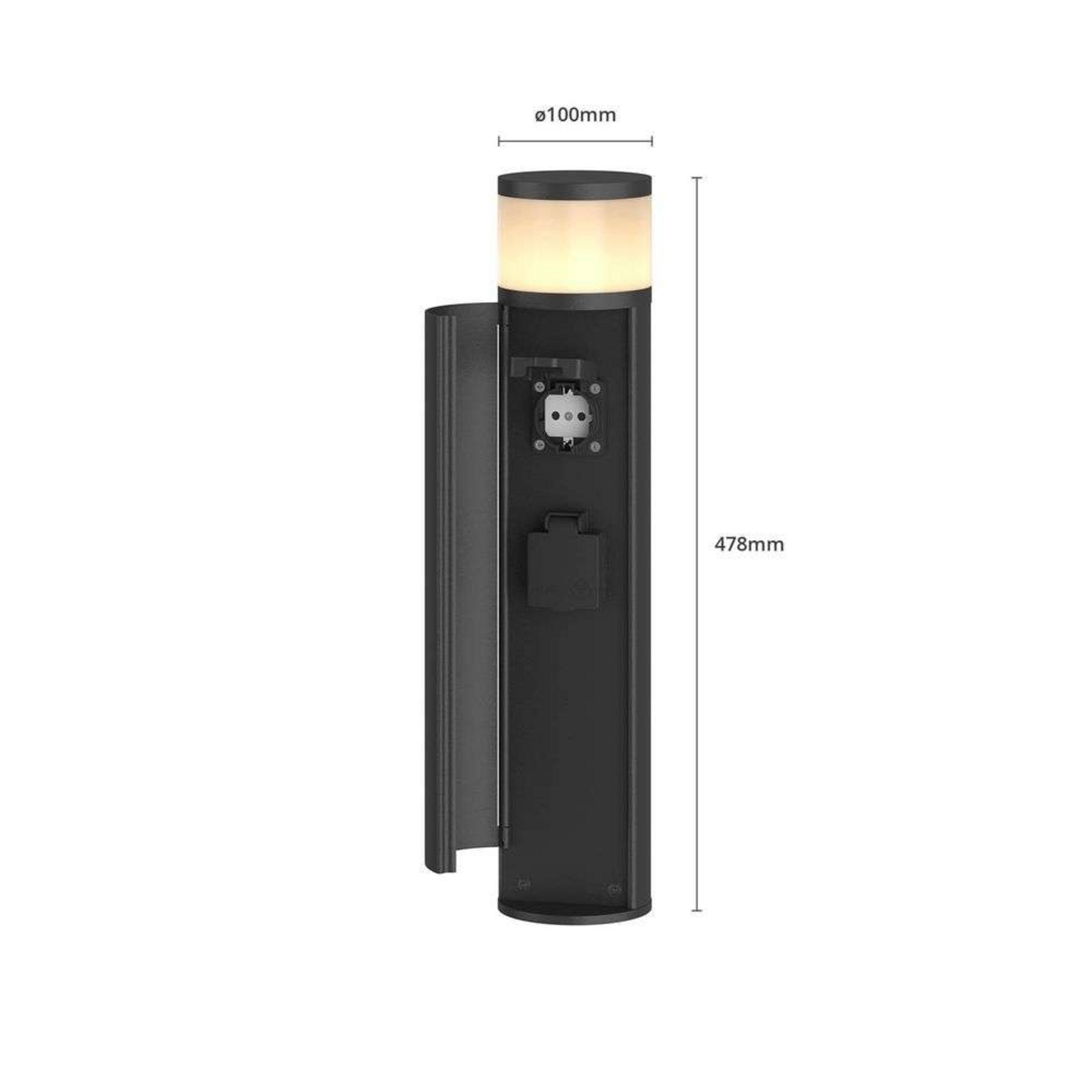 Corban Cover Up Vonkajšie Záhradná Lampa w/2 Power strip Graphite - Lucande