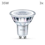 Żarówka LED Philips GU10 3,5W 255lm 827 przezroczysta 36° 3szt