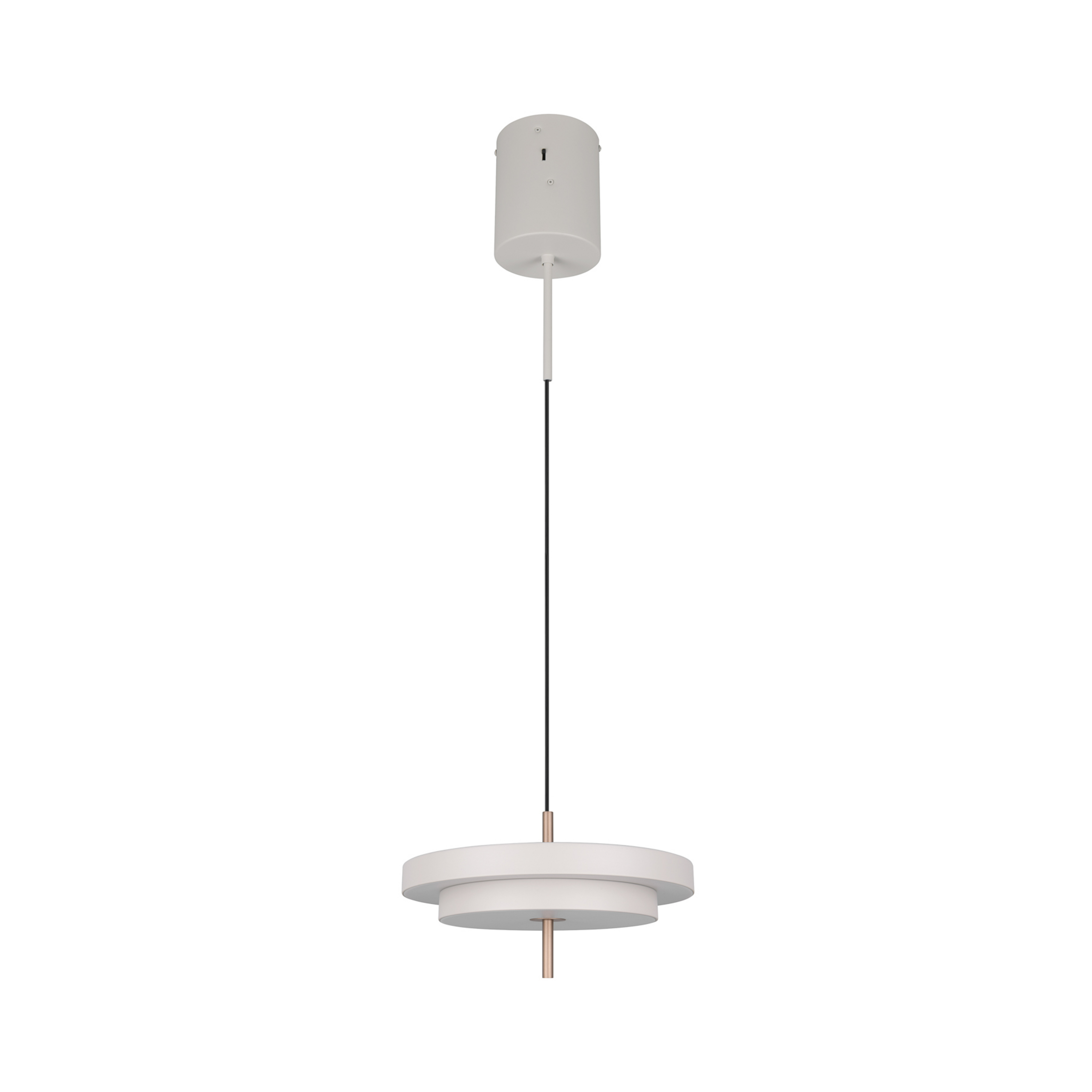 Suspension LED Keaton, gris clair, Ø 40 cm, métal, CCT