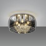 Plafondlamp Crystel van glas, chroom, Ø 50 cm