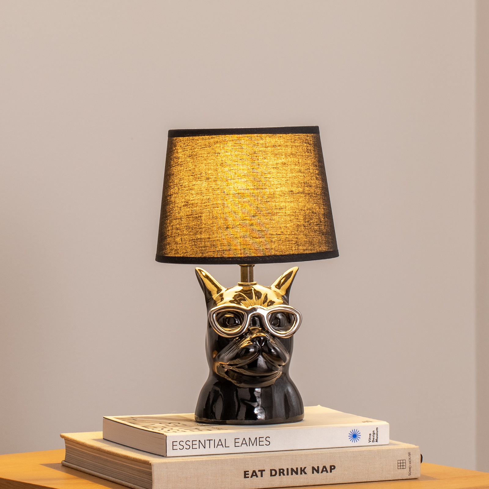 Biagio bordlampe, svart, keramikk, 29 cm høy, E14