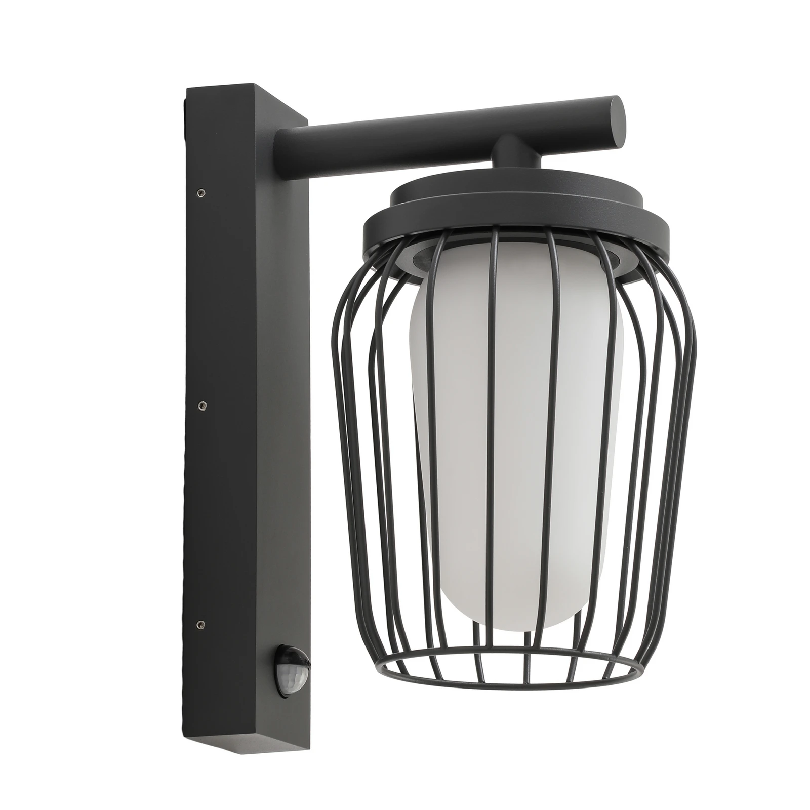 Lucande Außenwandleuchte Chandan, 30 cm, anthrazit, Sensor