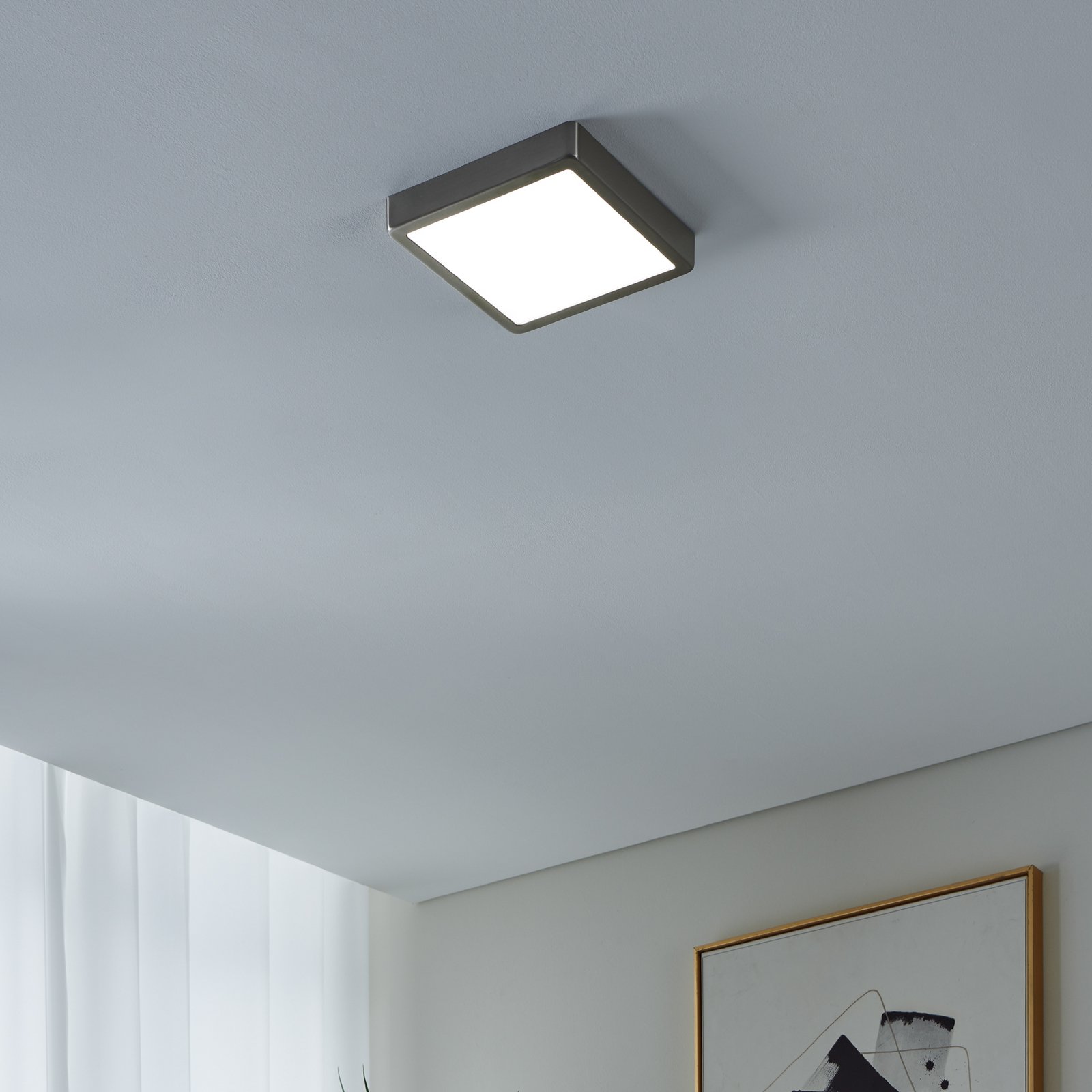 EGLO connect Fueva-Z mennyezeti lámpa 21x21cm nikkel EGLO connect Fueva-Z mennyezeti lámpa 21x21cm nikkel