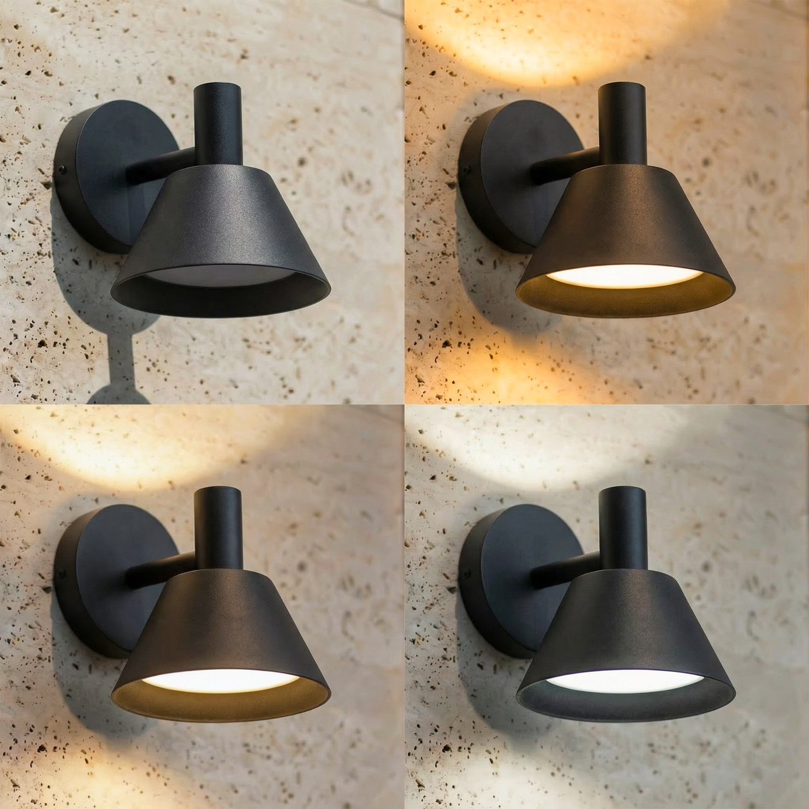 Lucande Tabena LED outdoor wall light, matt black, IP44, CCT