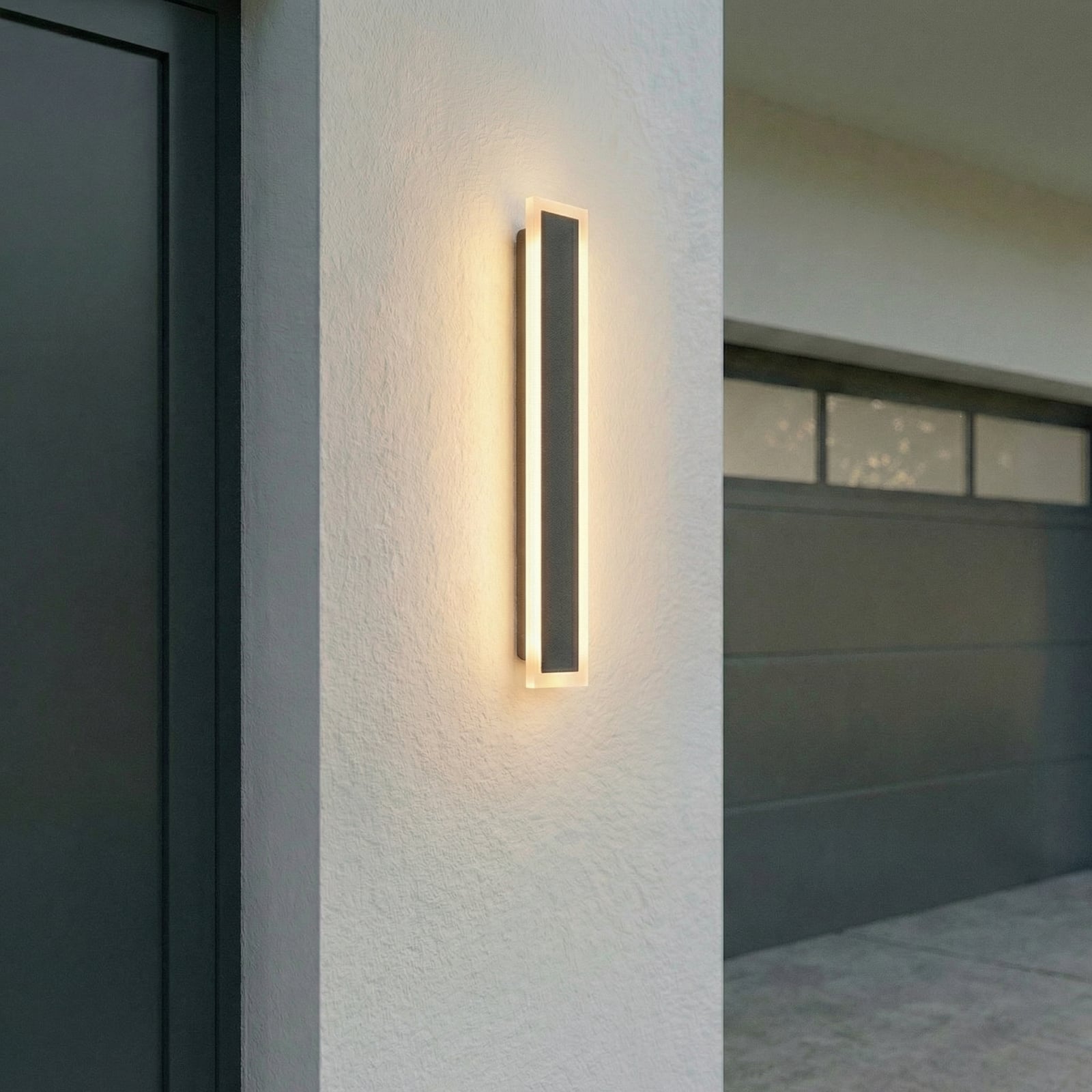 Applique d'extérieur LED Ilora, CCT, IP65, noir, hauteur 60 cm, métal - Lucande