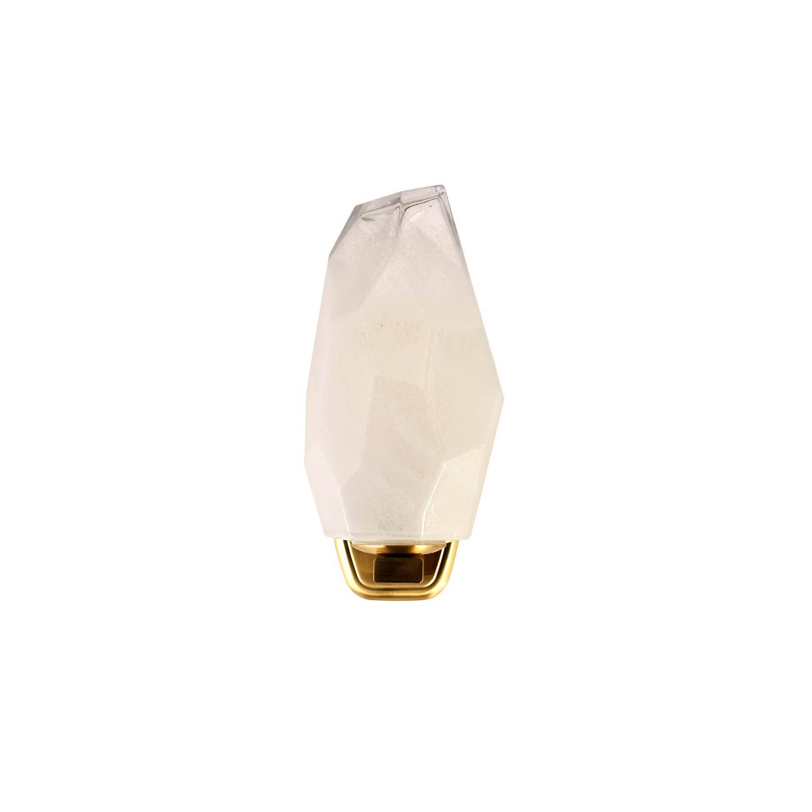 Wandleuchte Rocky, 1-fl., messingfarben, Stahl, Glas, IP44