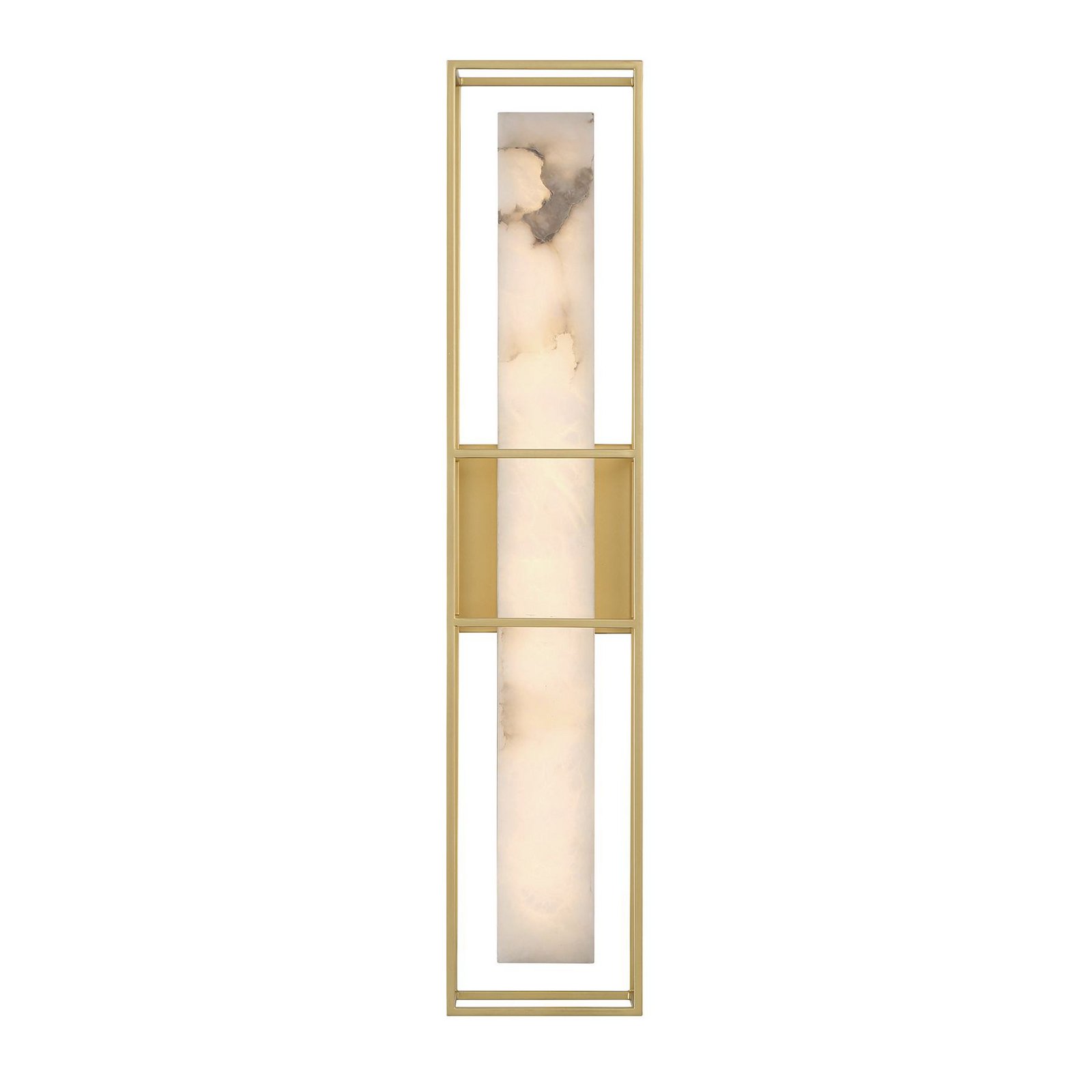 BLAKLEY LED outdoor wall lamp, gold/alabaster, height 61 cm, IP44