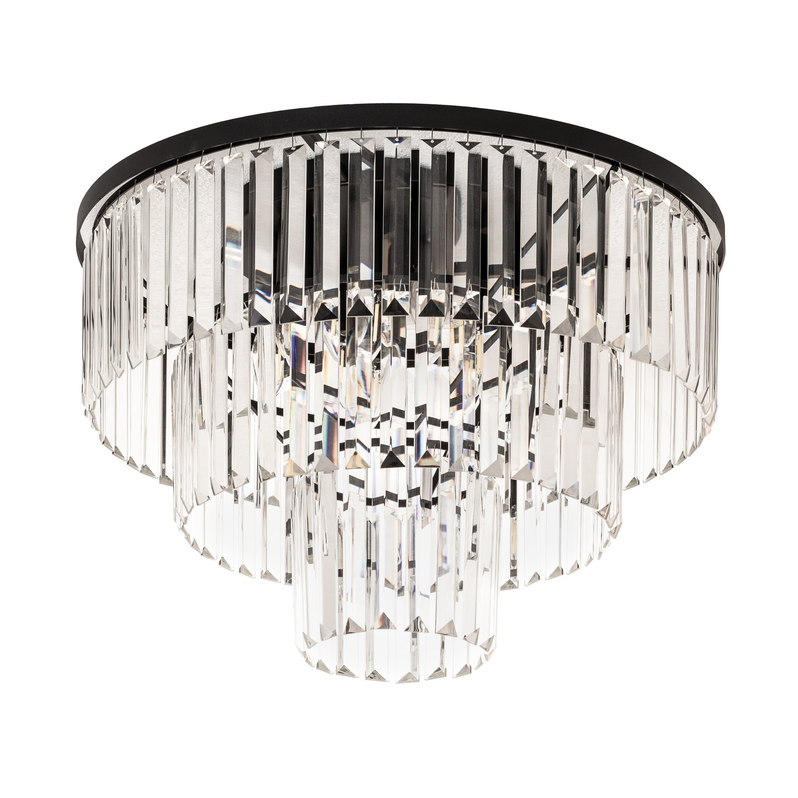 Cristal plafondlamp, transparant/zwart, Ø 56cm
