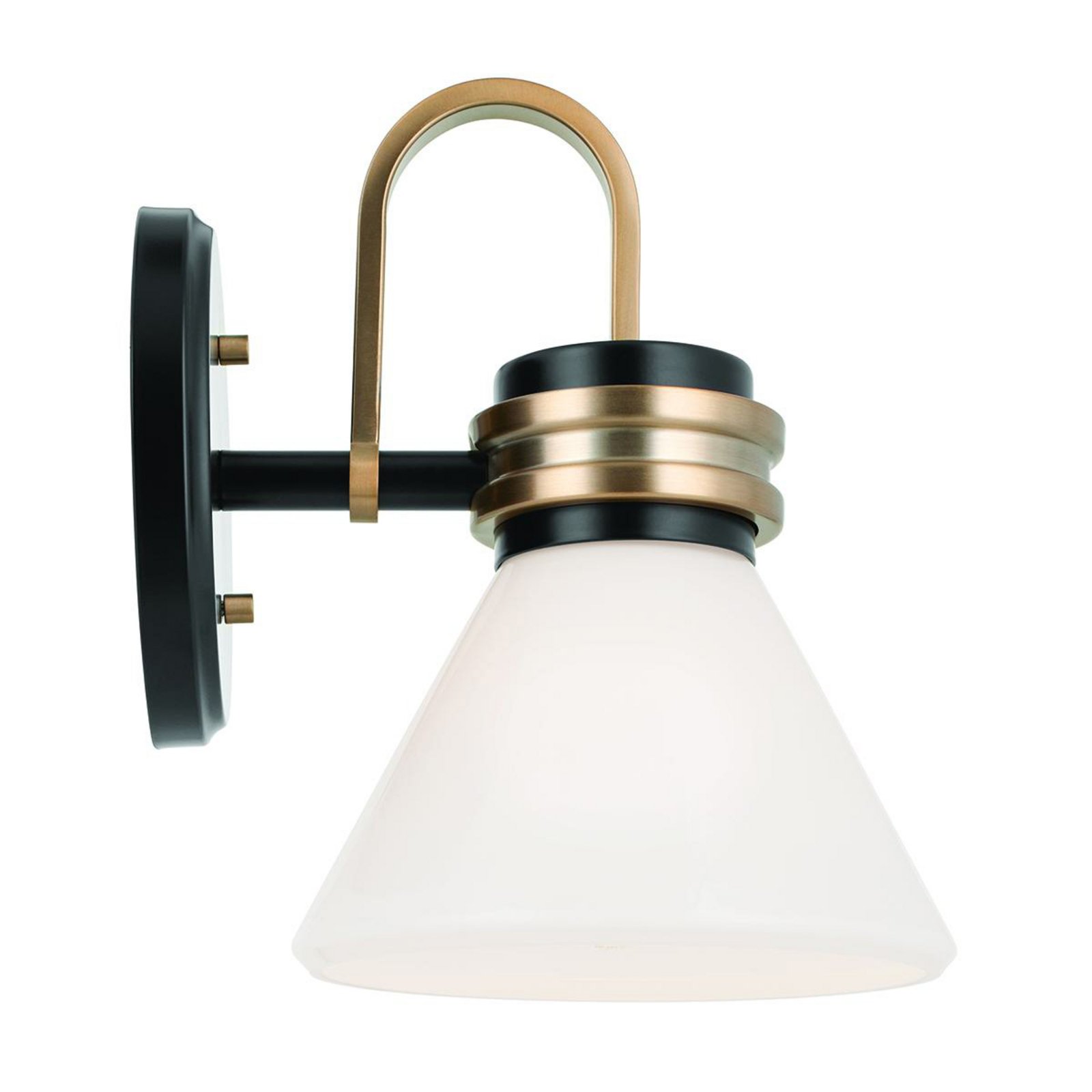 Aplique de pared Farum 1, negro/bronce, acero, cristal, G9