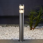 Lindby LED path light Lanea, 60 cm, grey, stainless steel, IP44