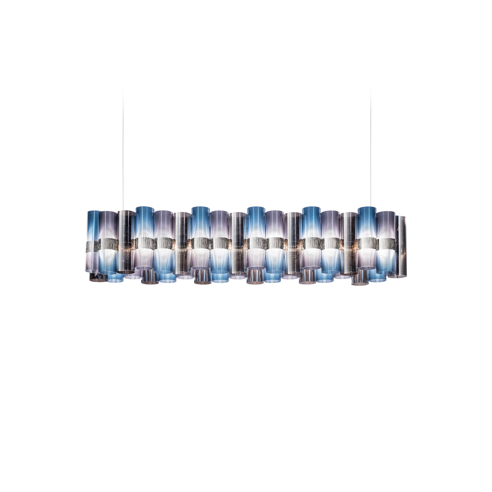 Lámpara colgante LED Slamp La Lollo, azul/morado, 100 cm