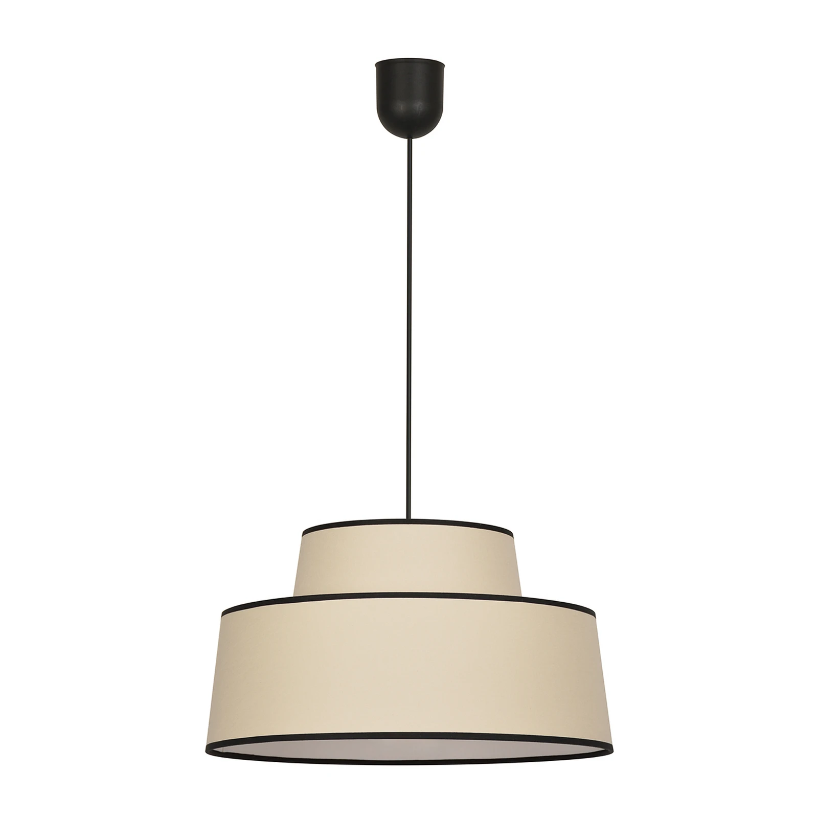 Lampada a sospensione Mallorca, color calce, Ø 38 cm, cotone