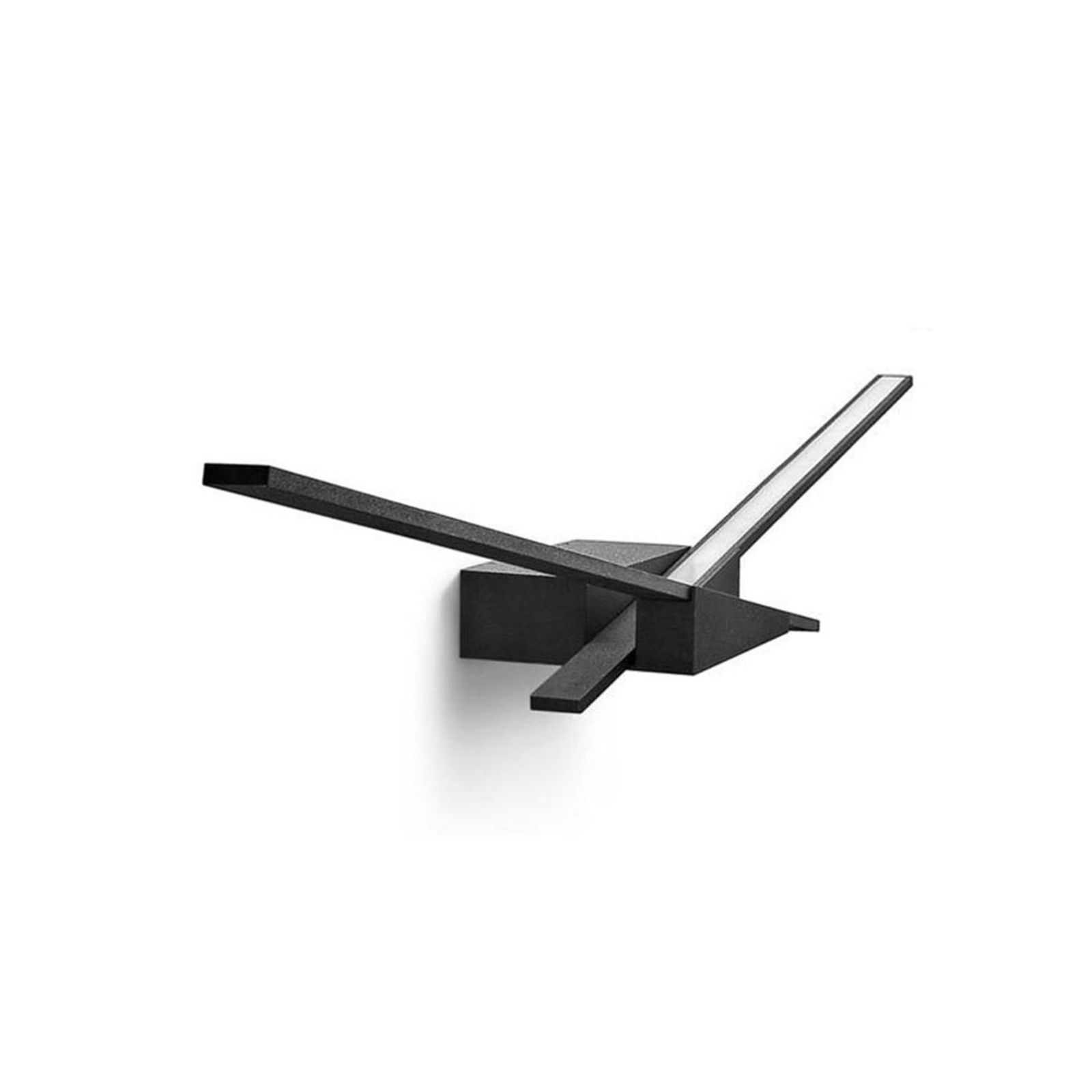 Linea Light Wings LED wall light in anthracite, for Living / Dining Room, aluminium, plastic, 10 W, energy efficiency: A+, W: 42 cm, H: 8 cm