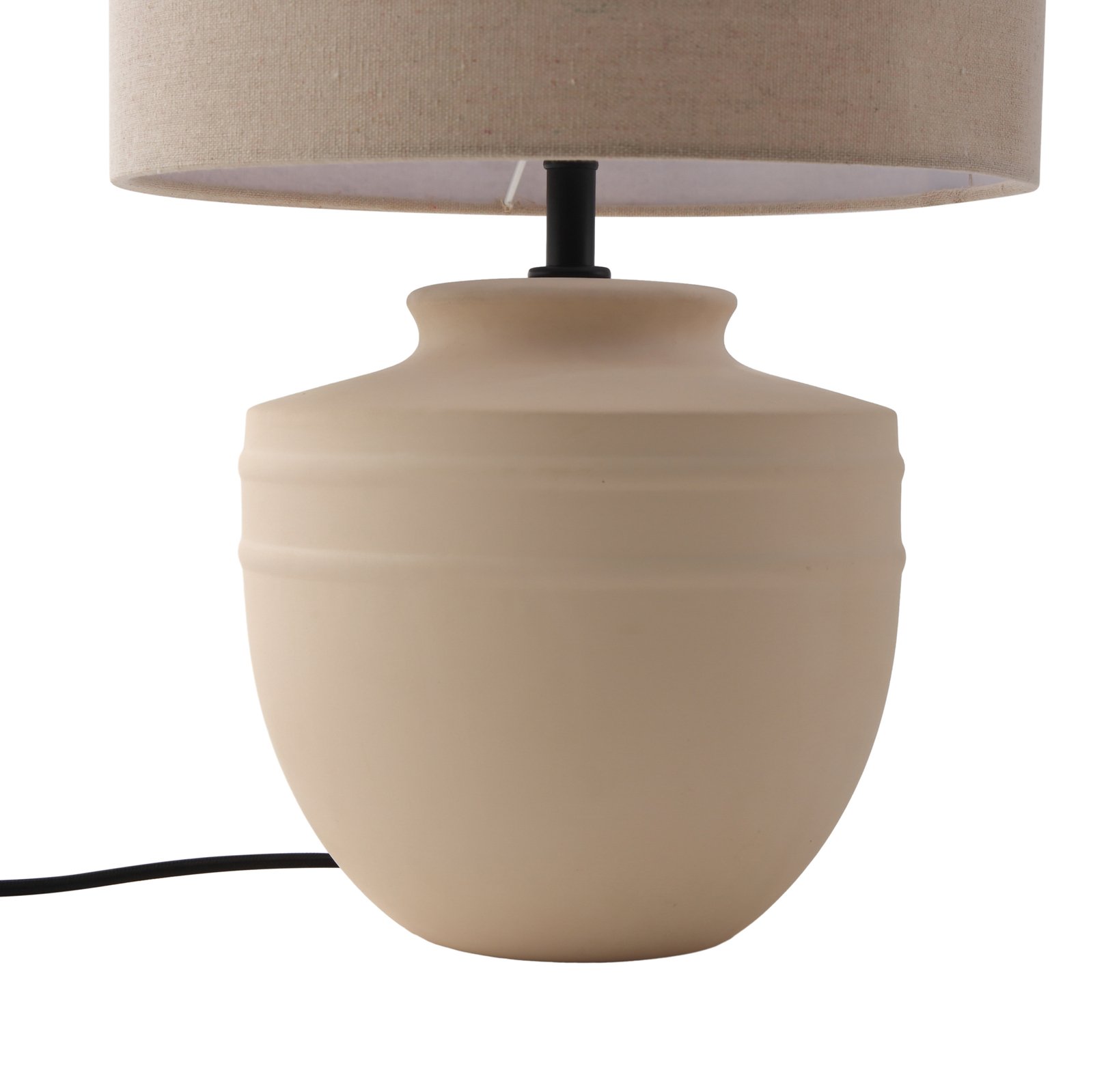 Lindby Thalassia lámpara de mesa cerámica/tejido Ø 30cm