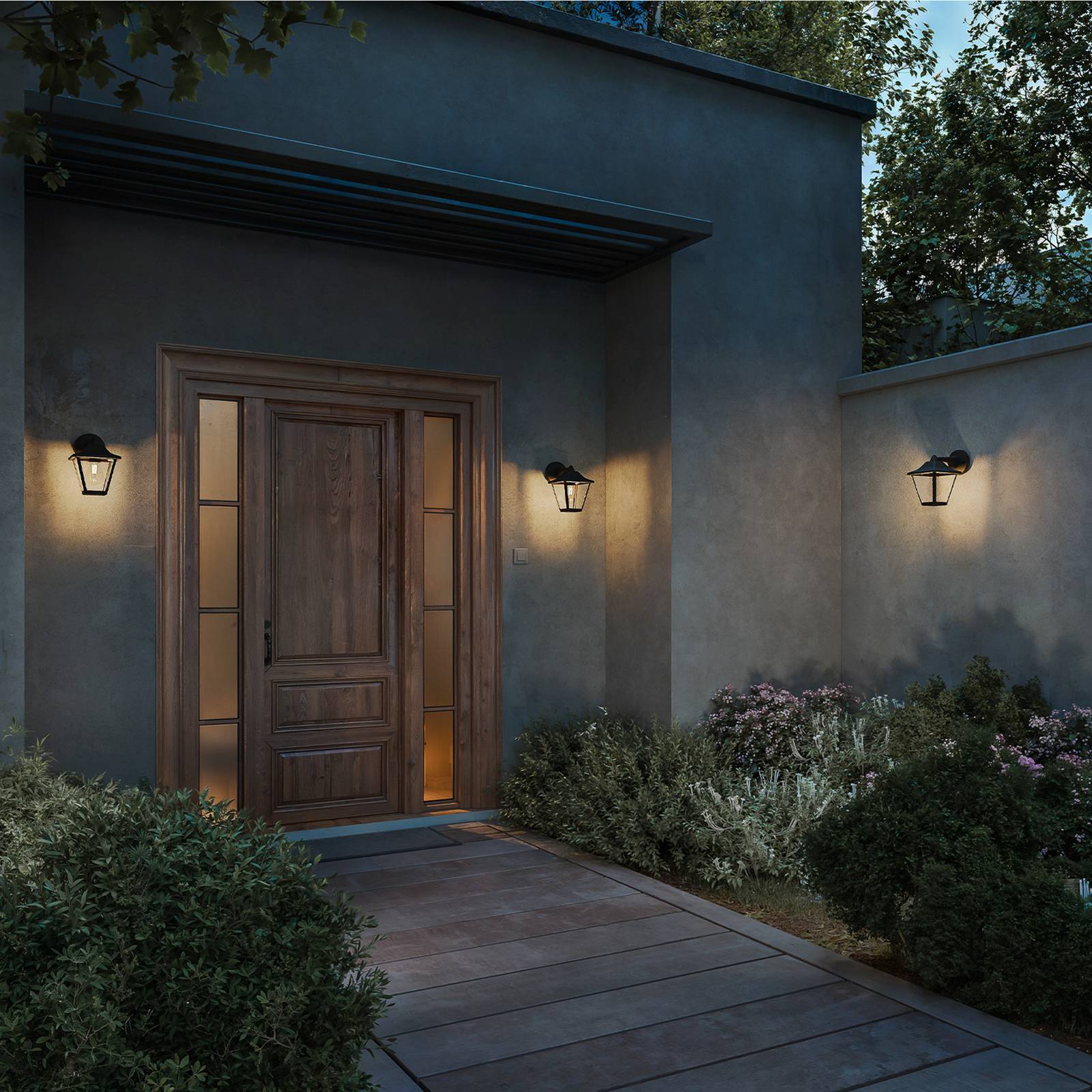 Applique d'extérieur Philips Juli, noire, métal, IP44, E27