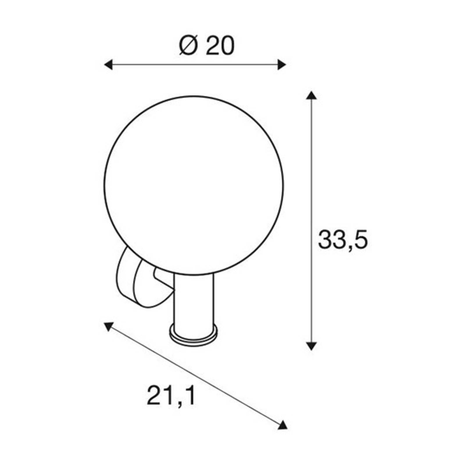 SLV Gloo Pure kinkiet zewnętrzny IP44