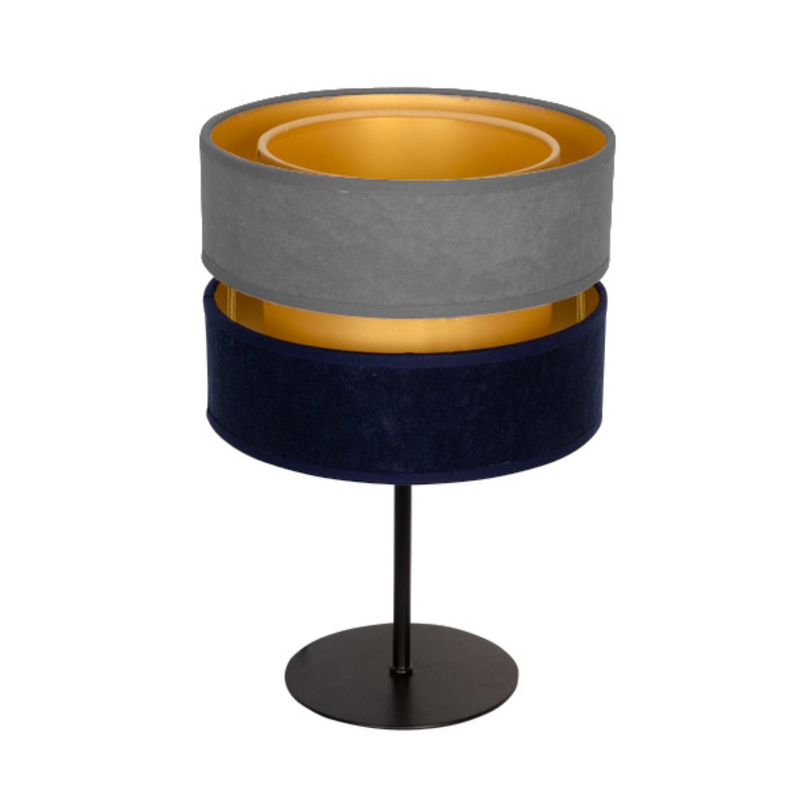 Stolní lampa Duo, modrá/šedá/zlatá, výška 30cm