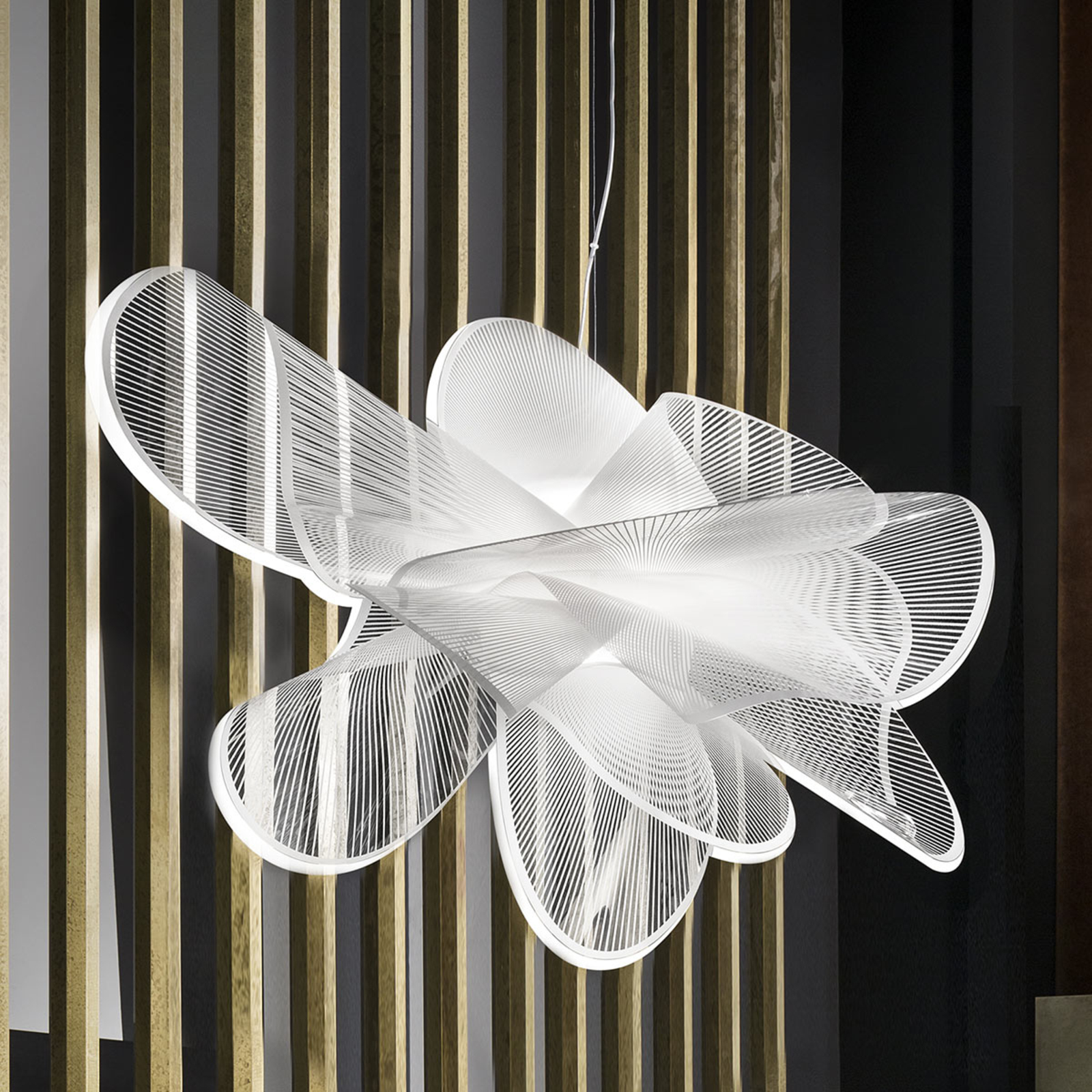Slamp LA BELLE ÉTOILE SMALL LED Pendelleuchte Ø 73 H: 183 cm, weiß/transparent ETO78SOS0001W_000, EEK: A+