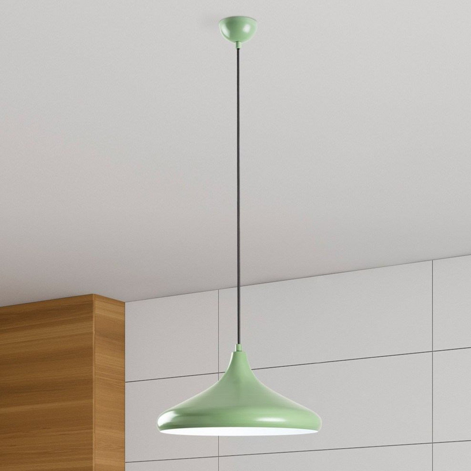 Opviq Lampă suspendată Eysan verde mentă metal Ø 35 cm E27 - Camera de zi / sufragerie - Scandinavă
