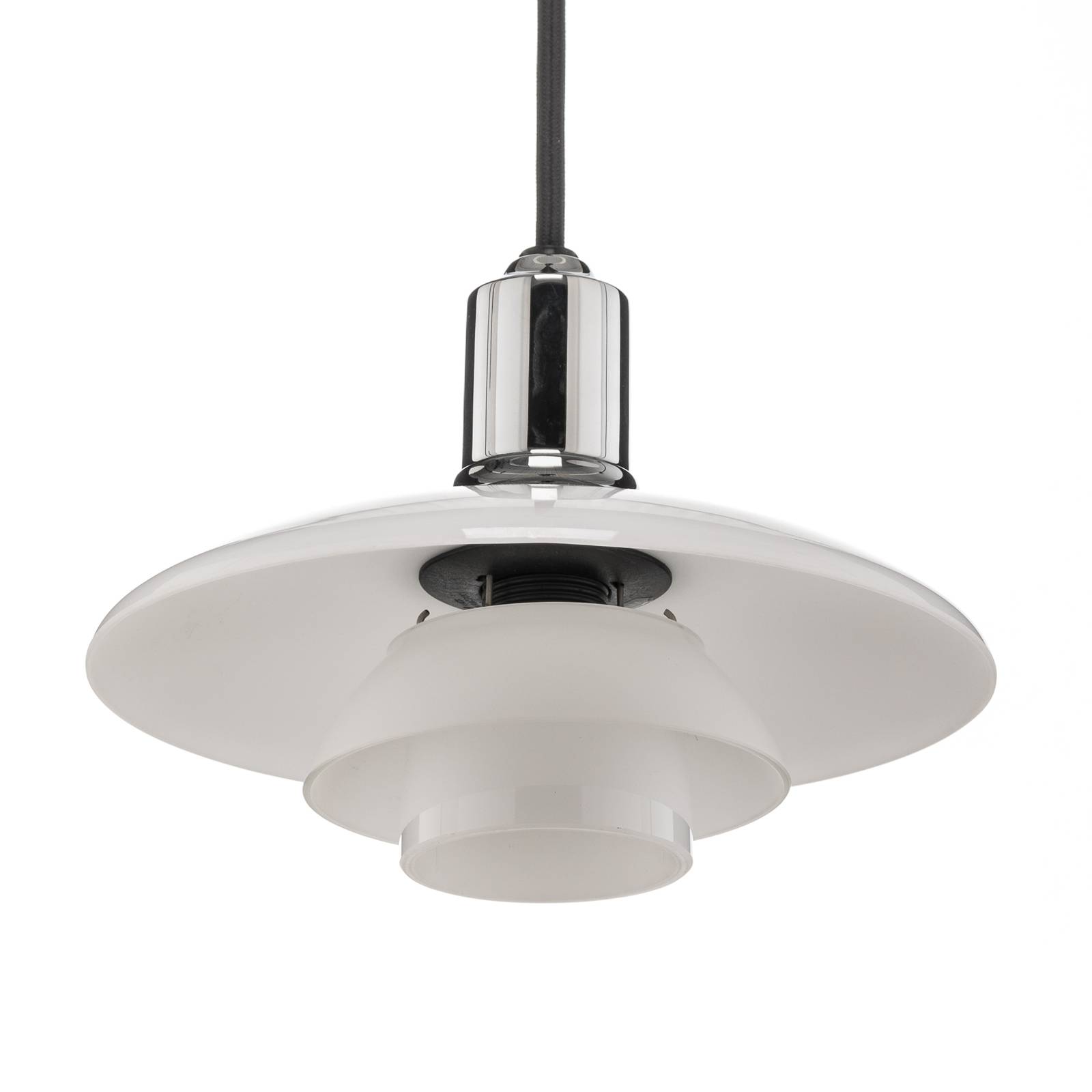 Louis Poulsen PH 2/1 szklana lampa wisząca, chrom
