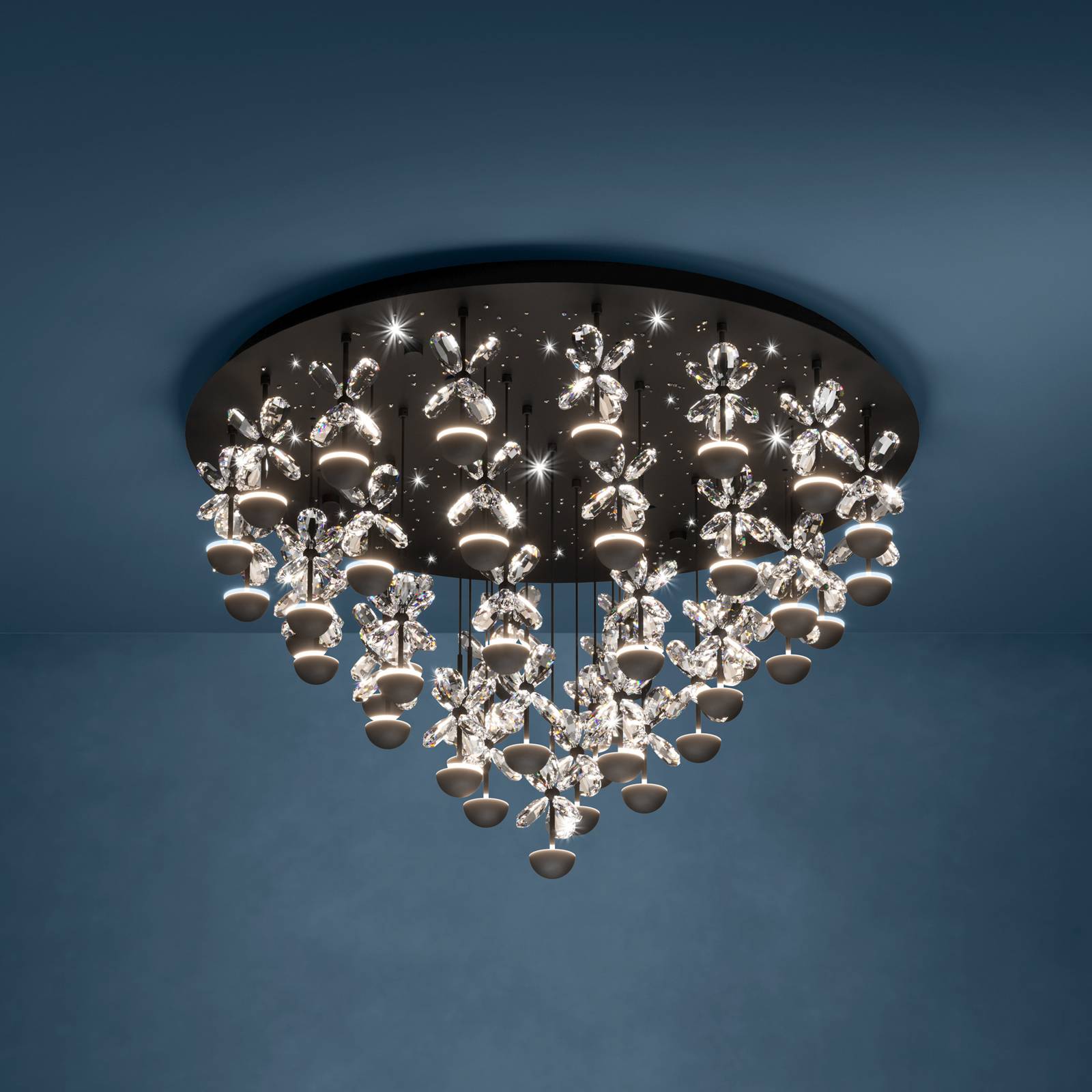 EGLO Stars Of Light LED-Deckenlampe Pianopoli schwarz Ø 78cm günstig online kaufen