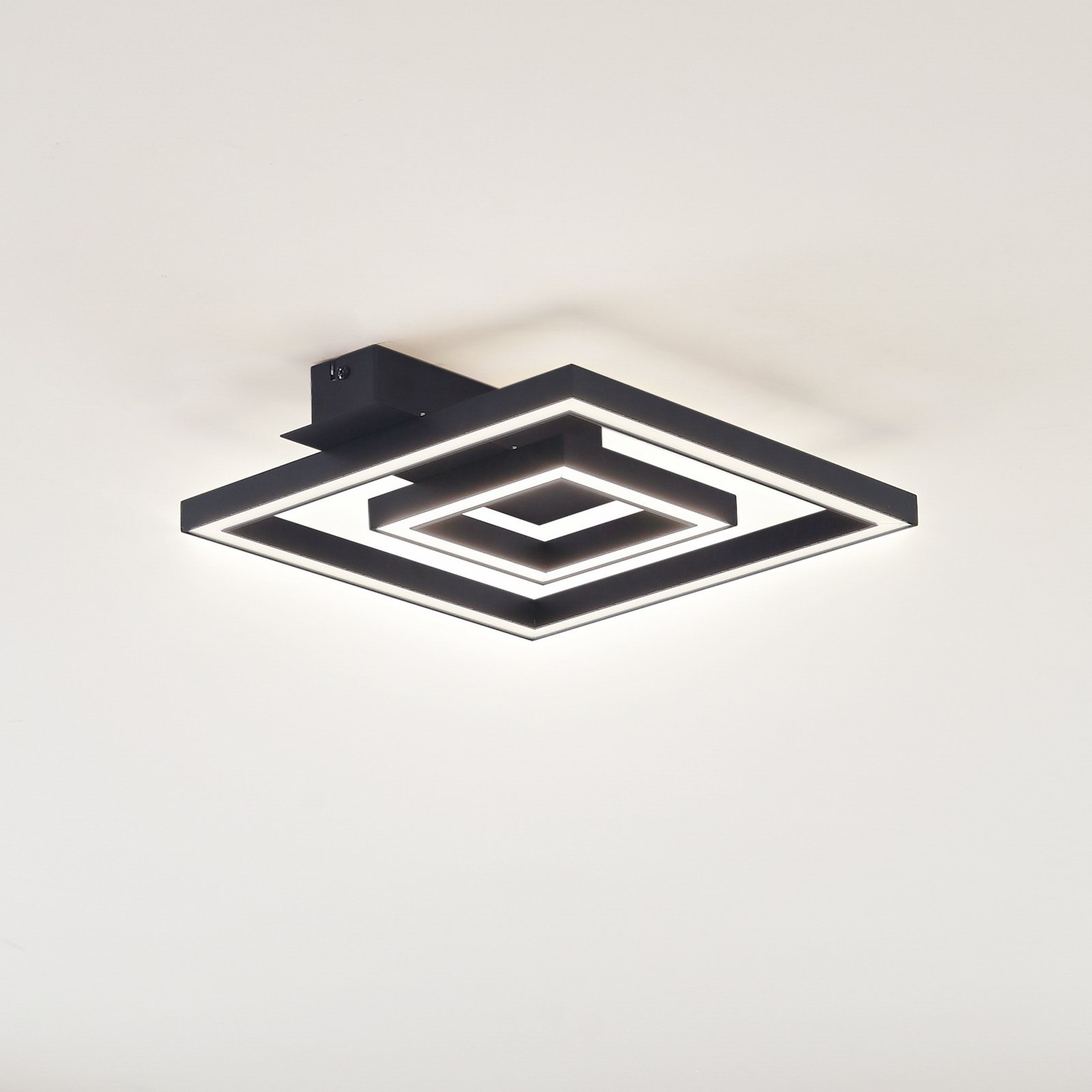 "Lindby" LED lubinis šviestuvas "Madamo", juodas, 30 cm, 3000K