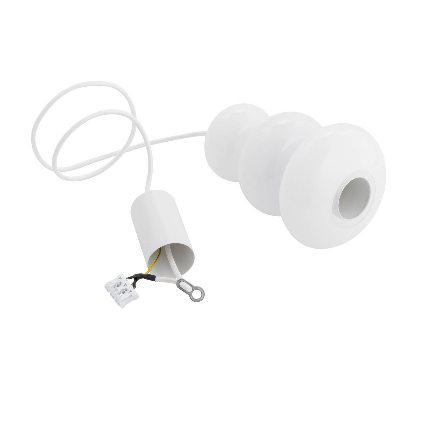 Żyrandol Oman, biały błyszczący, szkło, Ø 14 cm