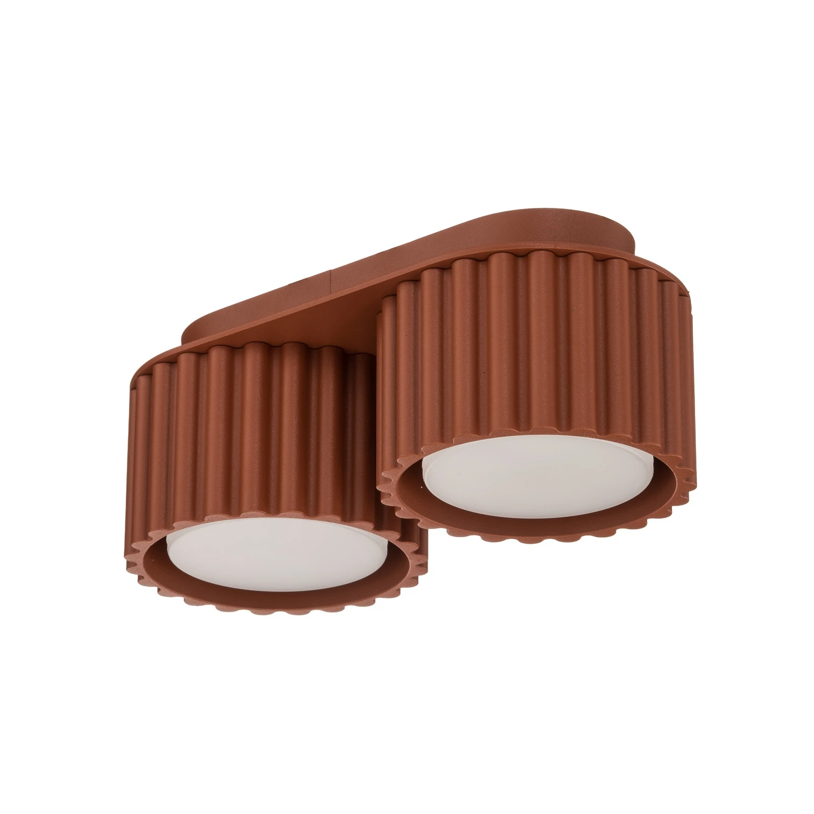 Taklampe Aura 2, terrakotta, 2 lyskilder, lengde 21 cm, GX53