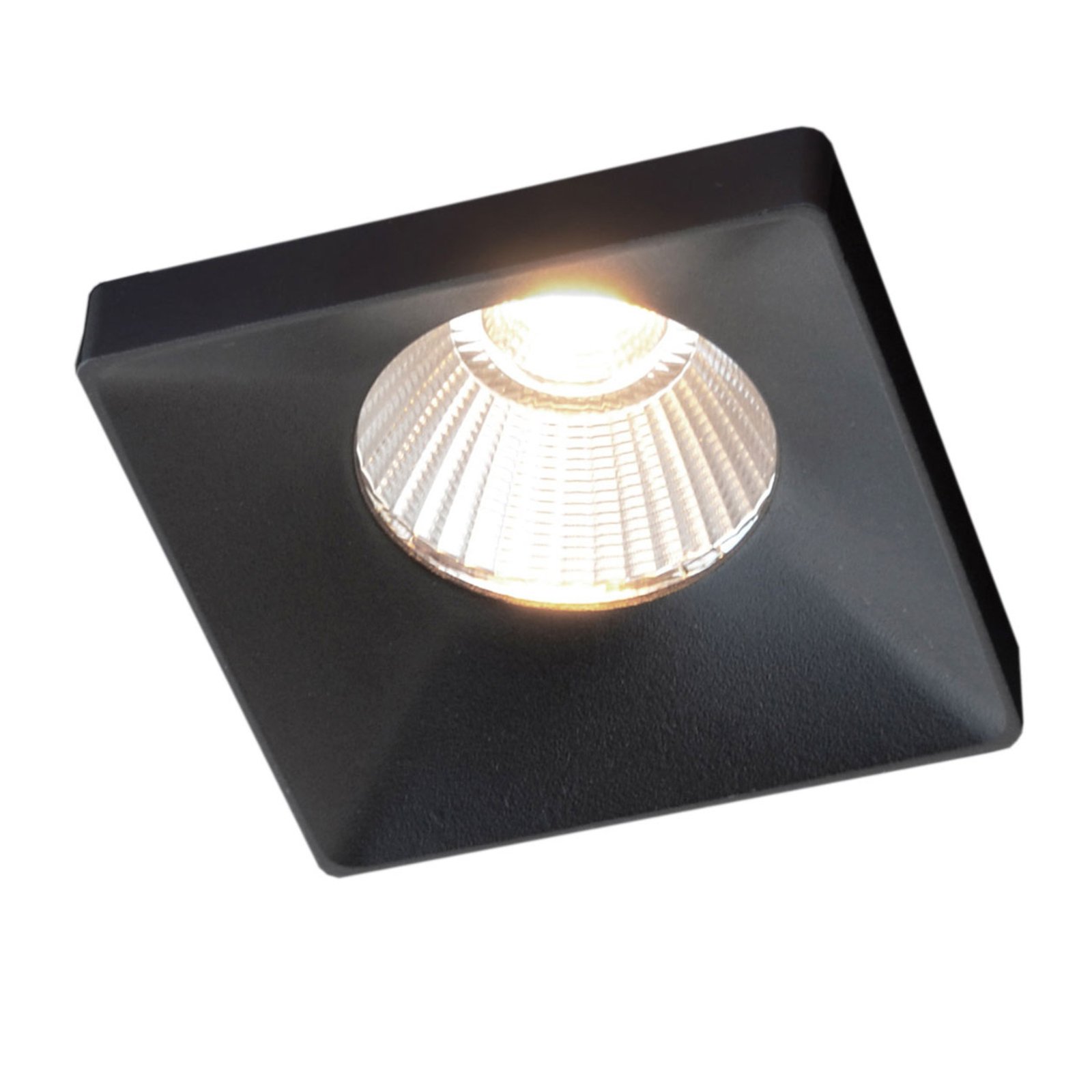 GF design Квадратна лампа за вграждане IP54 черна 2 700 K