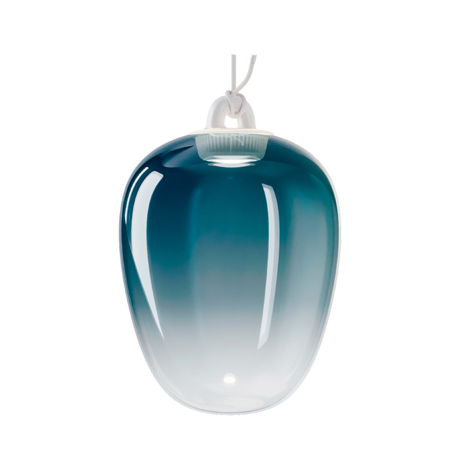 Oblò Pendel Medium 3000K Azure Stål/Hvid Lodes - Stue - Glas
