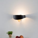 Candeeiro de parede de design preto e dourado Scudo LED