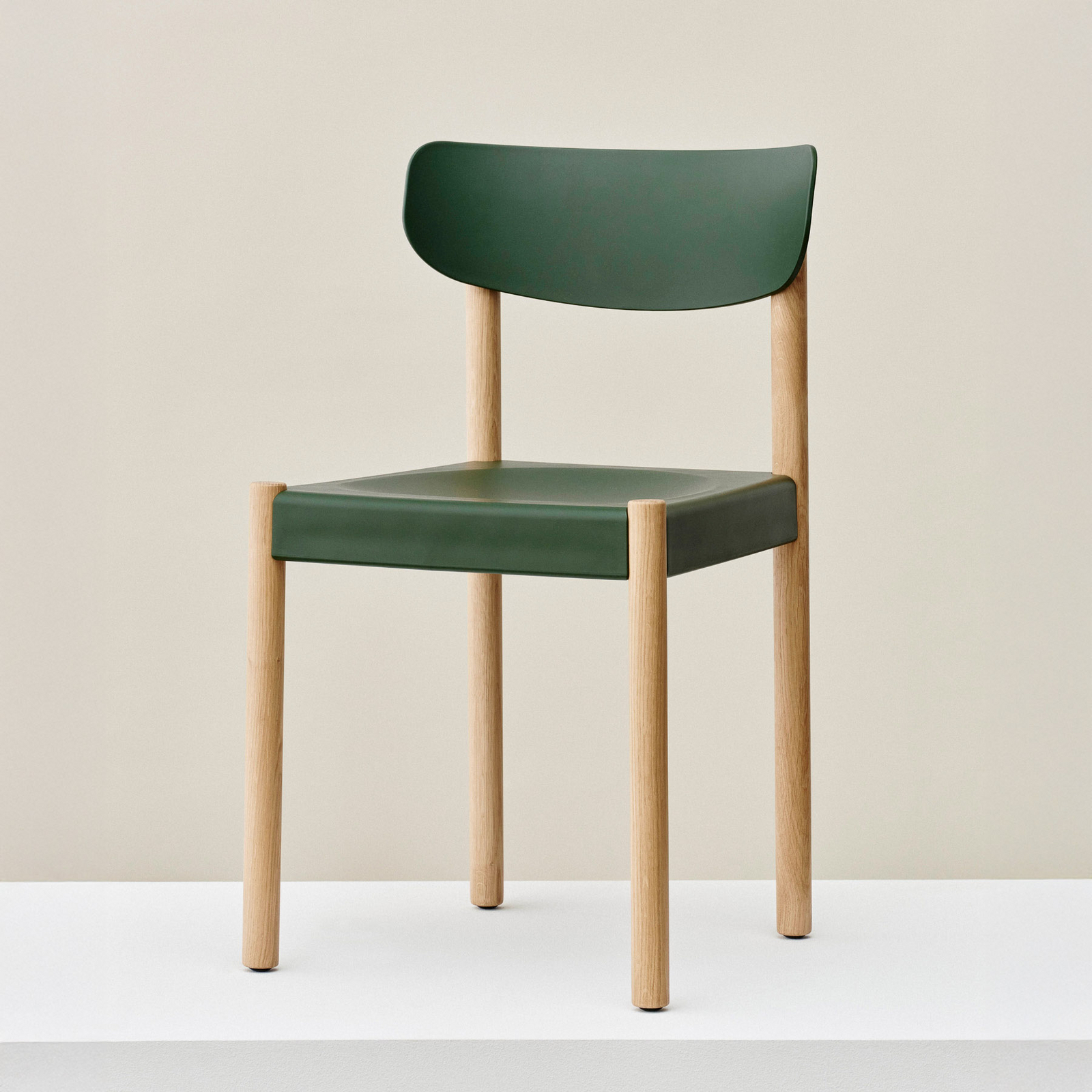 Chaise Pack 10, verte/chêne, hauteur 78 cm, bois - HAY