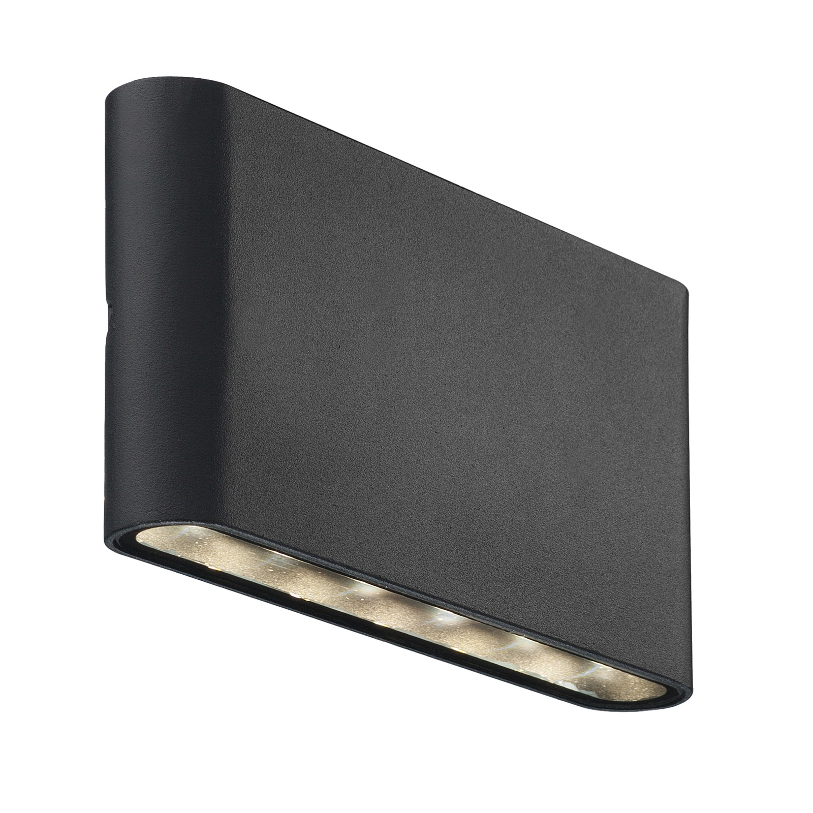 LED-utomhusvägglampa Kinver platt form, svart