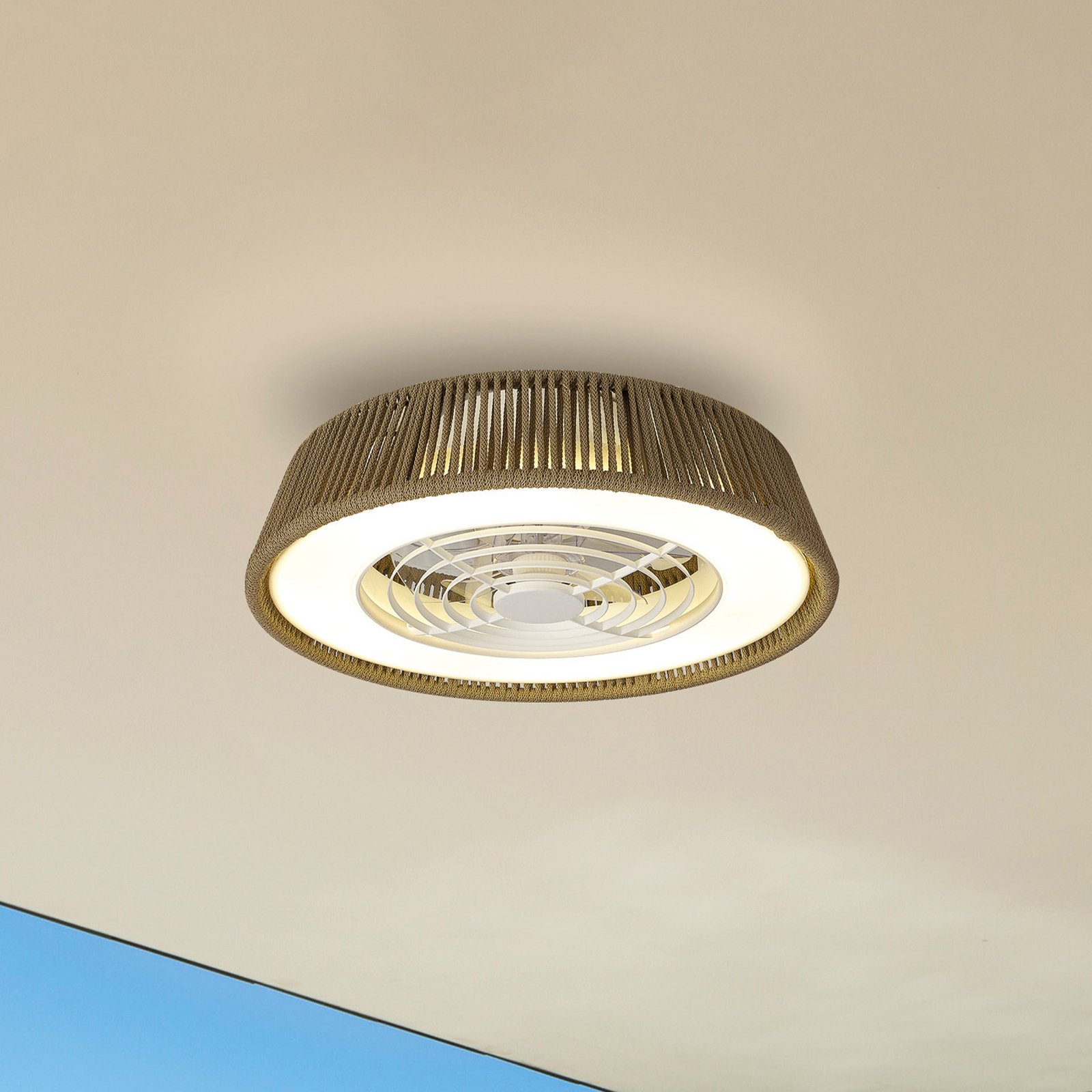 Ventilateur de plafond LED Polinesia Nautica Mini silencieux Ø 58cm CCT